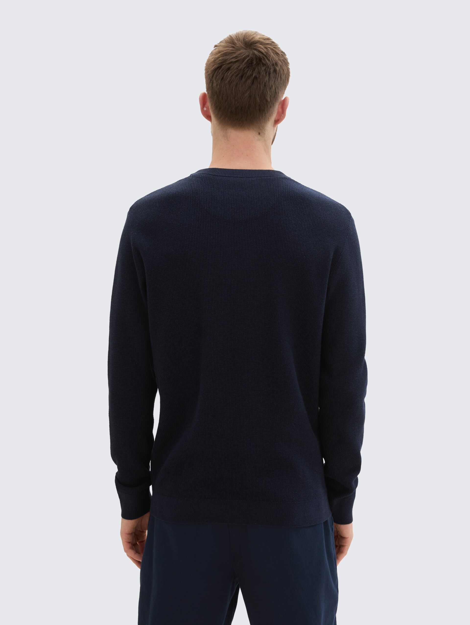 Strickpullover aus Baumwolle - Knitted Navy Melange