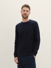 Pull en coton - Knitted Navy Melange