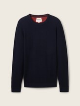 Pull en coton - Knitted Navy Melange