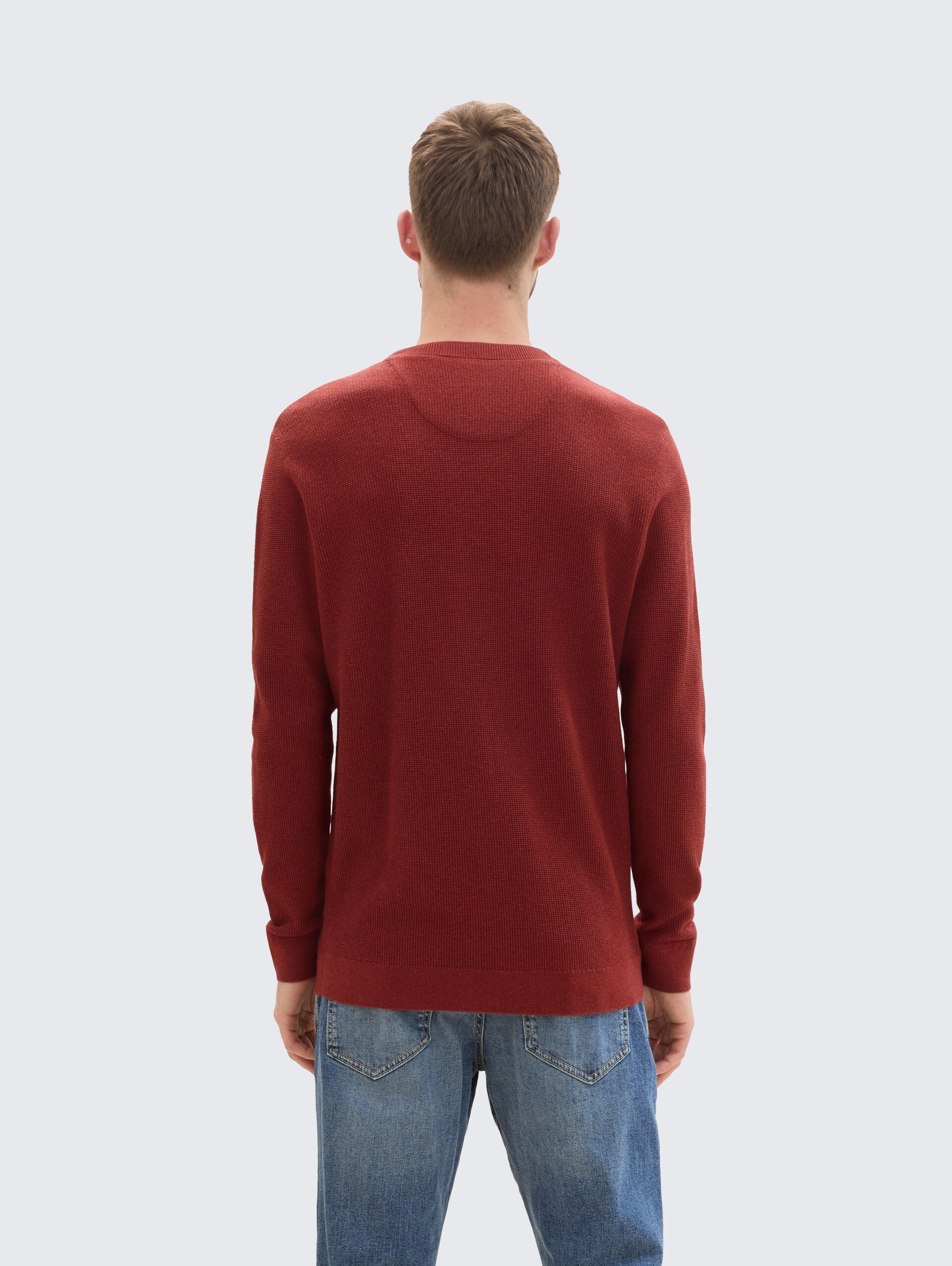 Strickpullover aus Baumwolle - burgundy dark red melange
