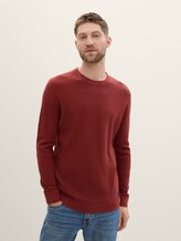 Pull en maille de coton - burgundy dark red melange