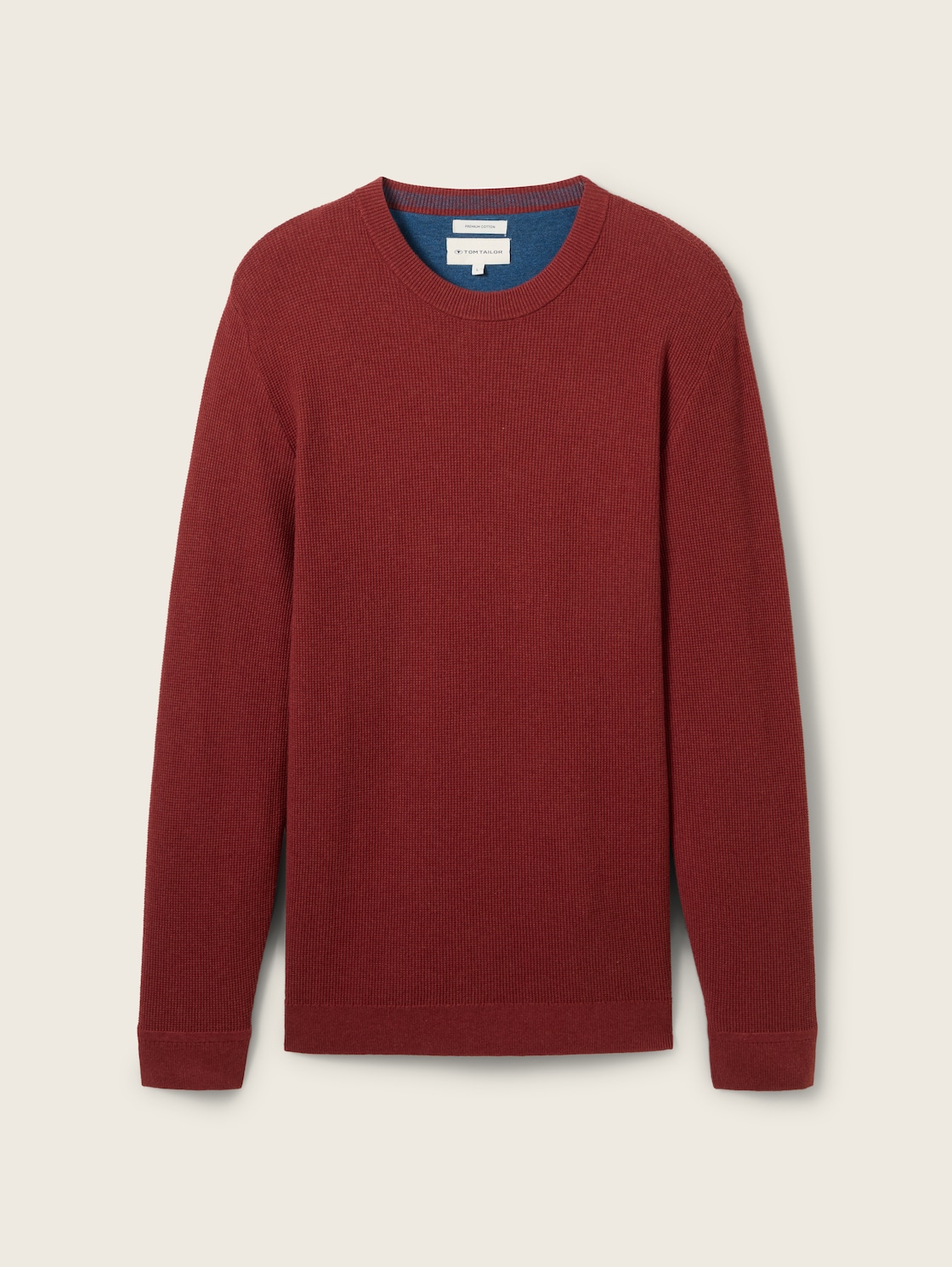 Strickpullover aus Baumwolle - burgundy dark red melange