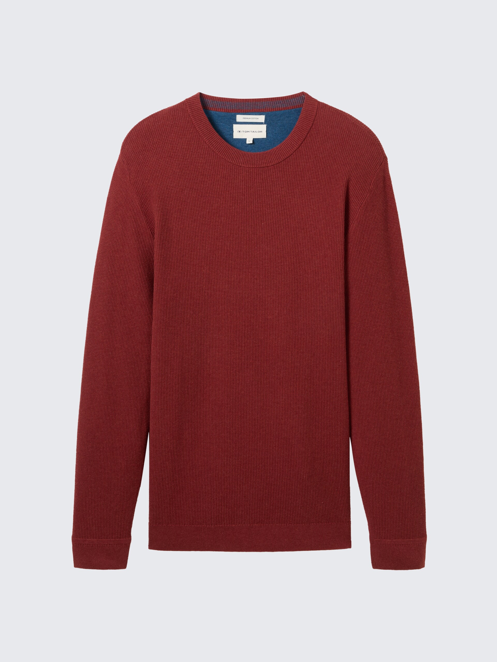 Strickpullover aus Baumwolle - burgundy dark red melange
