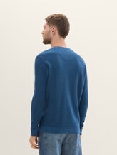 Pull en coton - dark teal melange