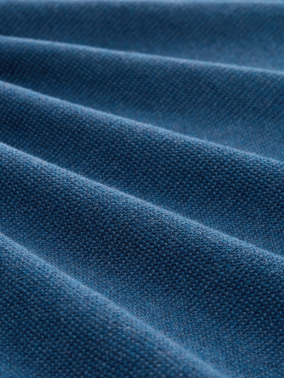 Strickpullover aus Baumwolle - dark teal melange - Material-Ansicht