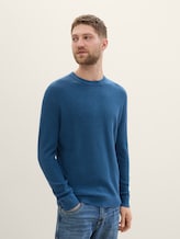Pull en coton - dark teal melange