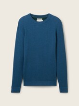 Pull en coton - dark teal melange