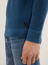 Pull en coton - dark teal melange - Vue détaillée du modèle