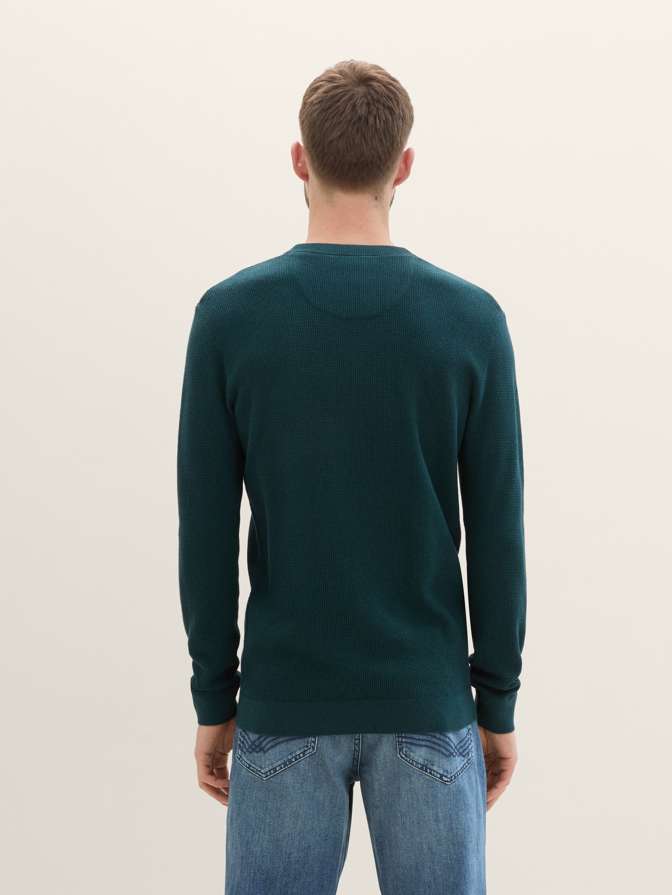 Strickpullover aus Baumwolle - dark_tree_green_melange - 