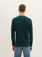 Pull en coton - dark tree green melange