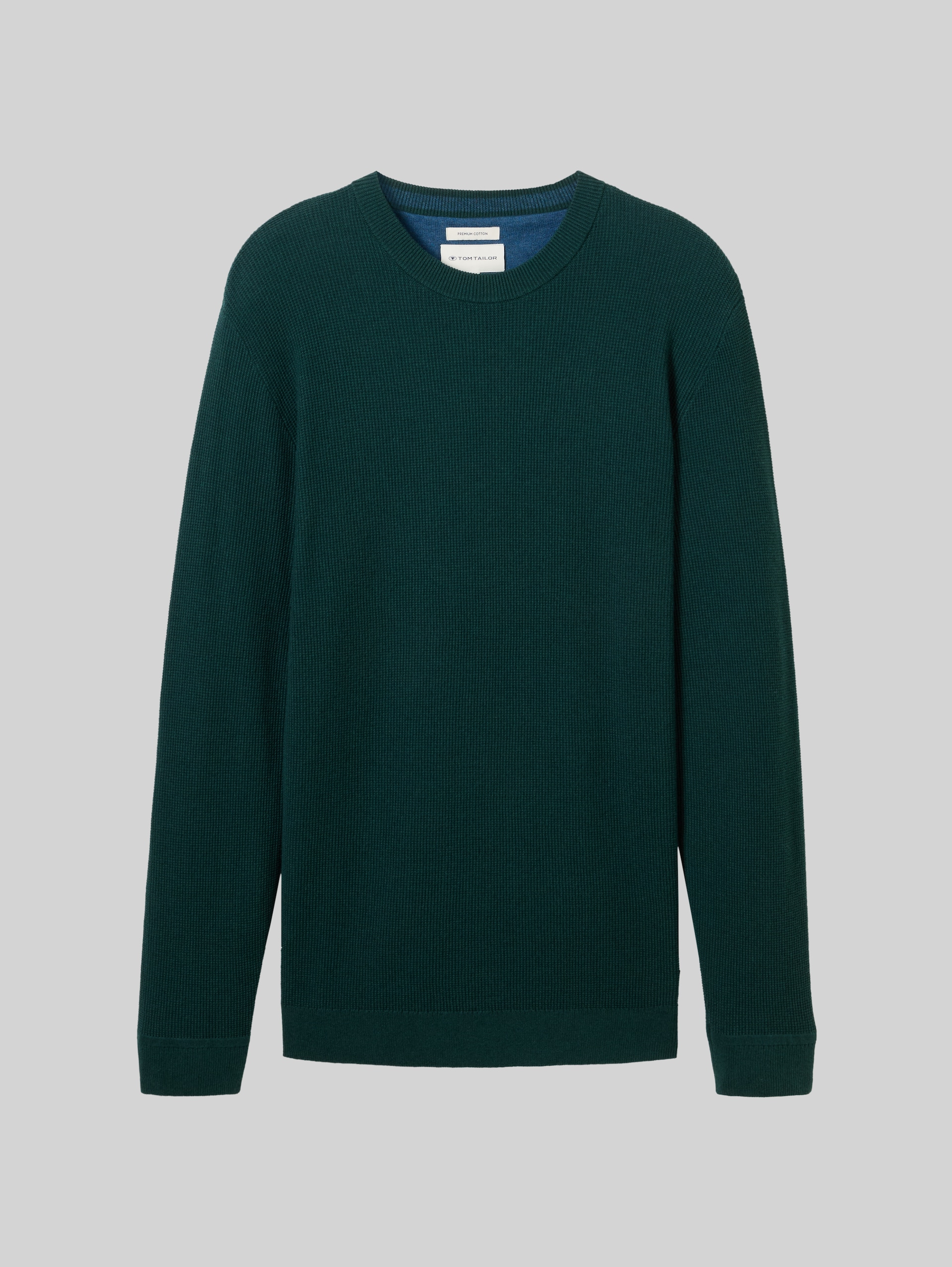 Strickpullover aus Baumwolle - dark tree green melange