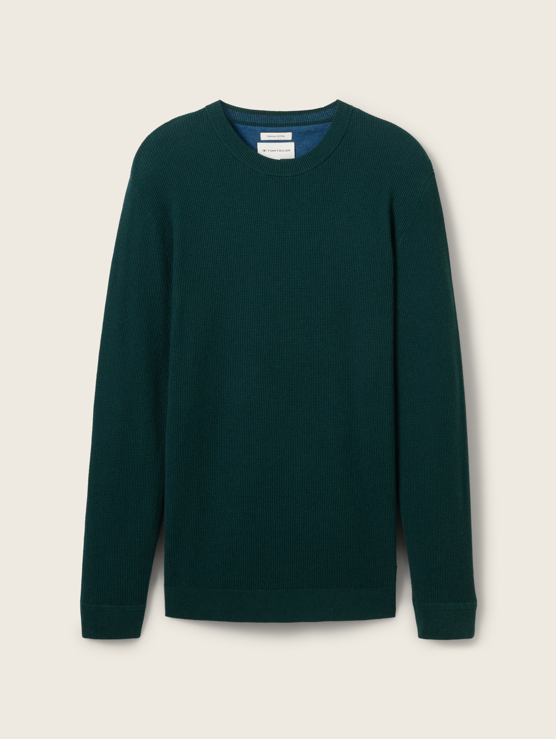 Strickpullover aus Baumwolle - dark_tree_green_melange - 