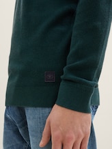 Pull en coton - dark tree green melange - Vue détaillée du modèle