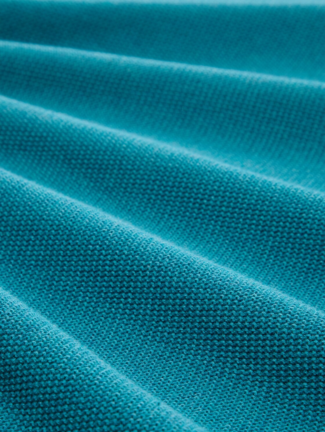 Strickpullover aus Baumwolle - turquoise blue melange - Material-Ansicht