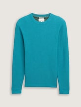 Pull en coton - turquoise blue melange