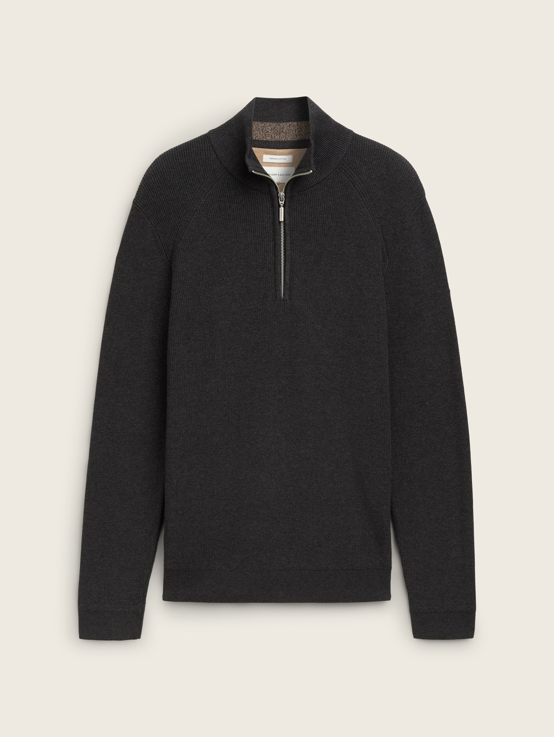 Strukturierter Strick Troyer - black_grey_melange - 