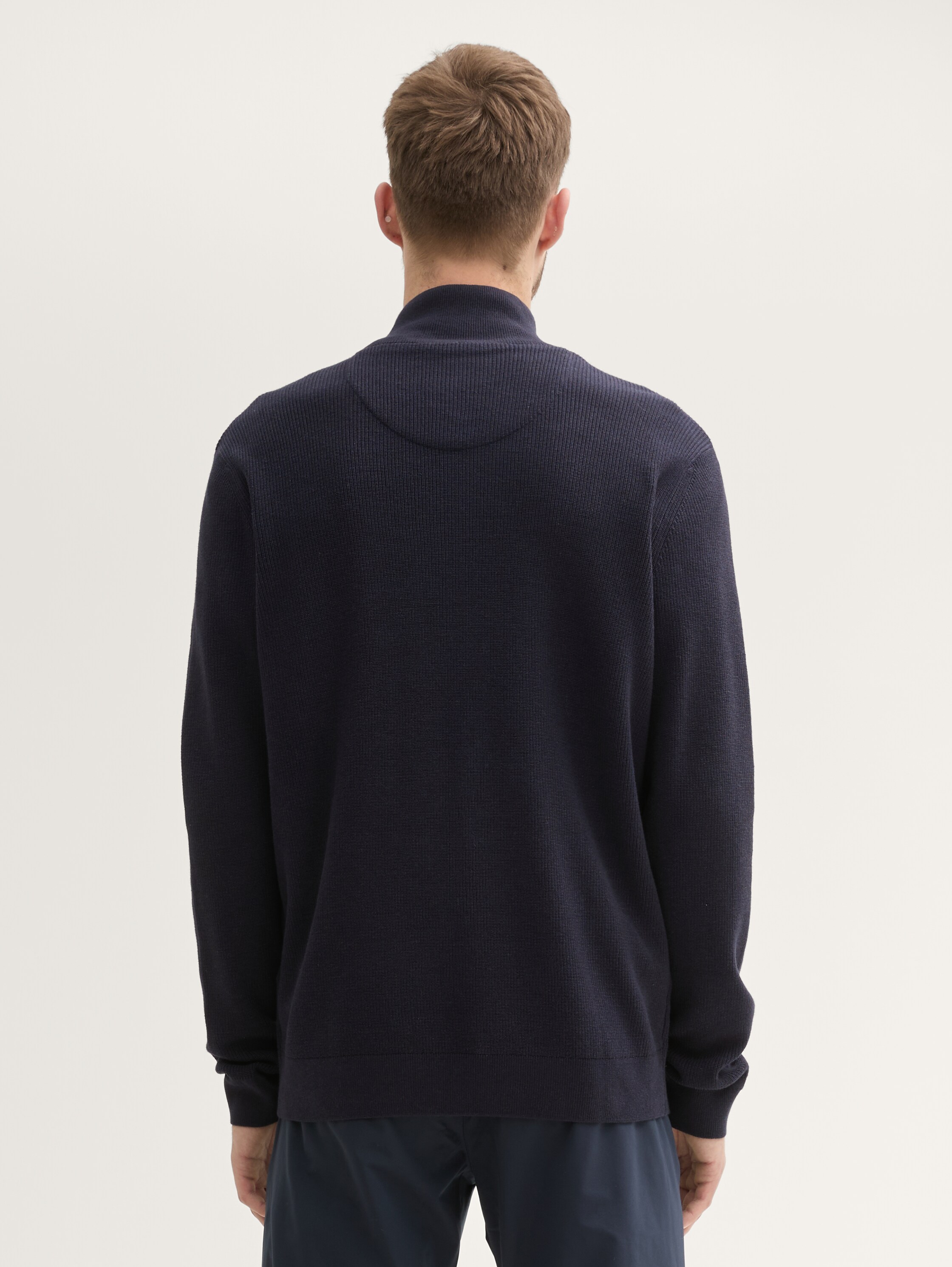 Strukturierter Strick Troyer - knitted_navy_melange - 