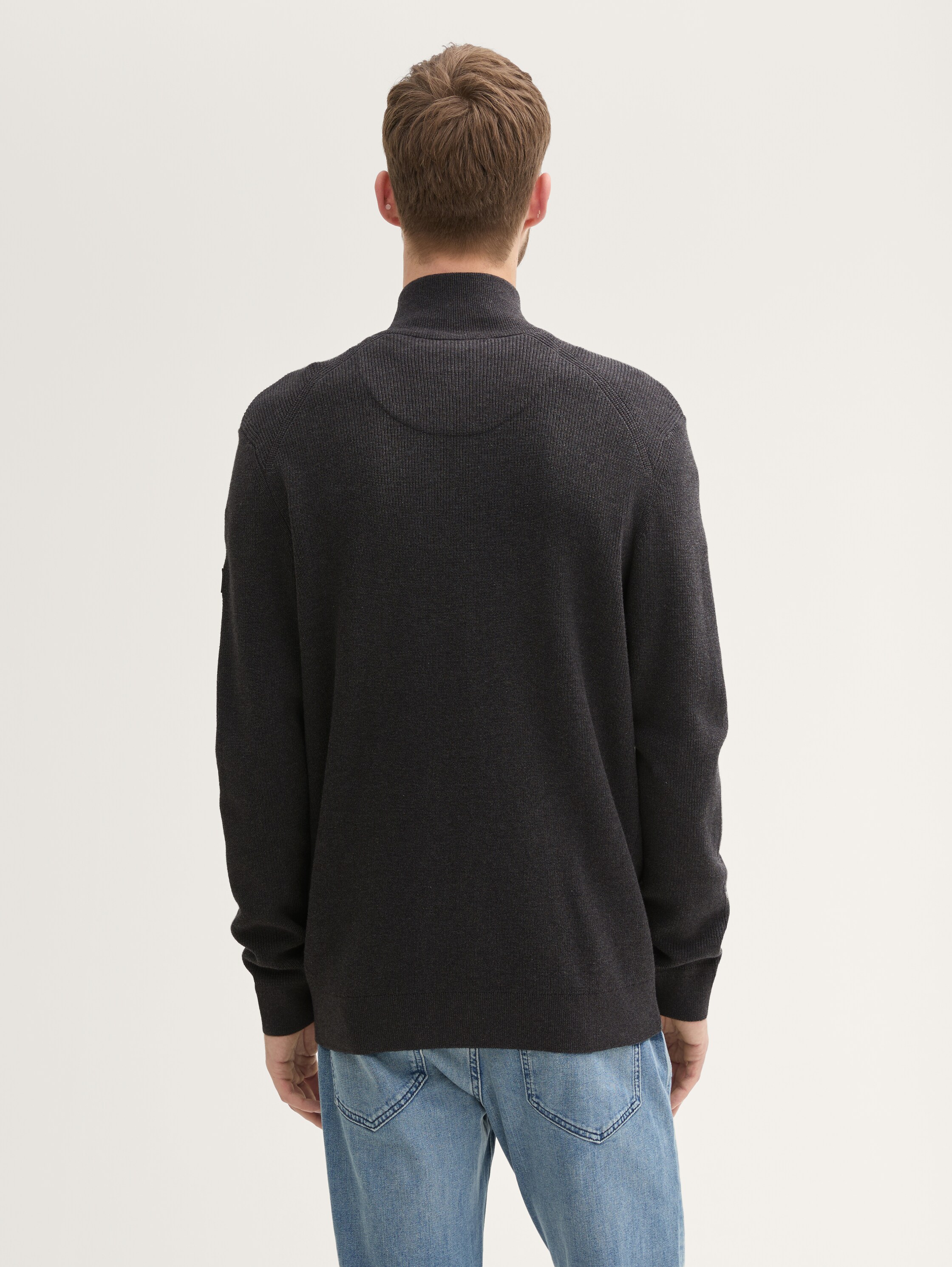 Strukturierte Strickjacke - black_grey_melange - 