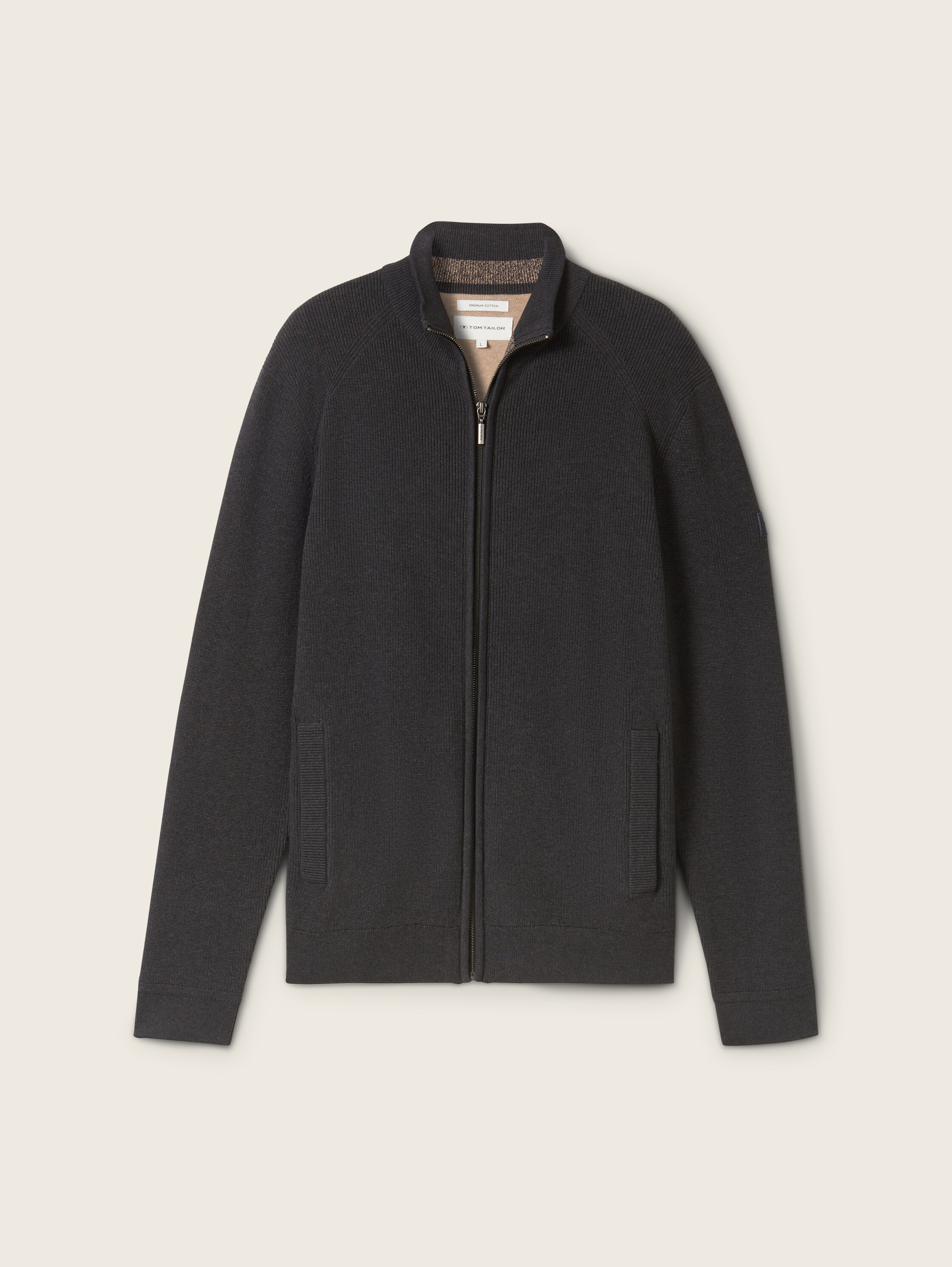 Strukturierte Strickjacke - black_grey_melange - 