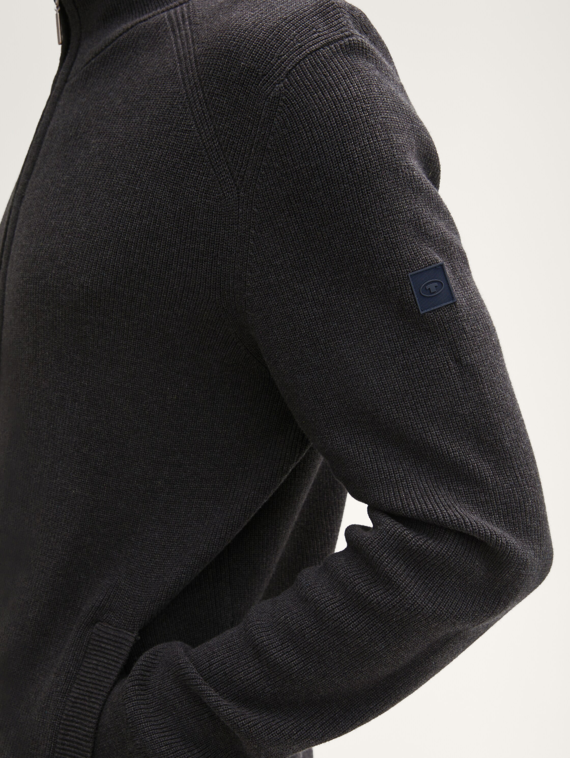 Strukturierte Strickjacke - black_grey_melange - 