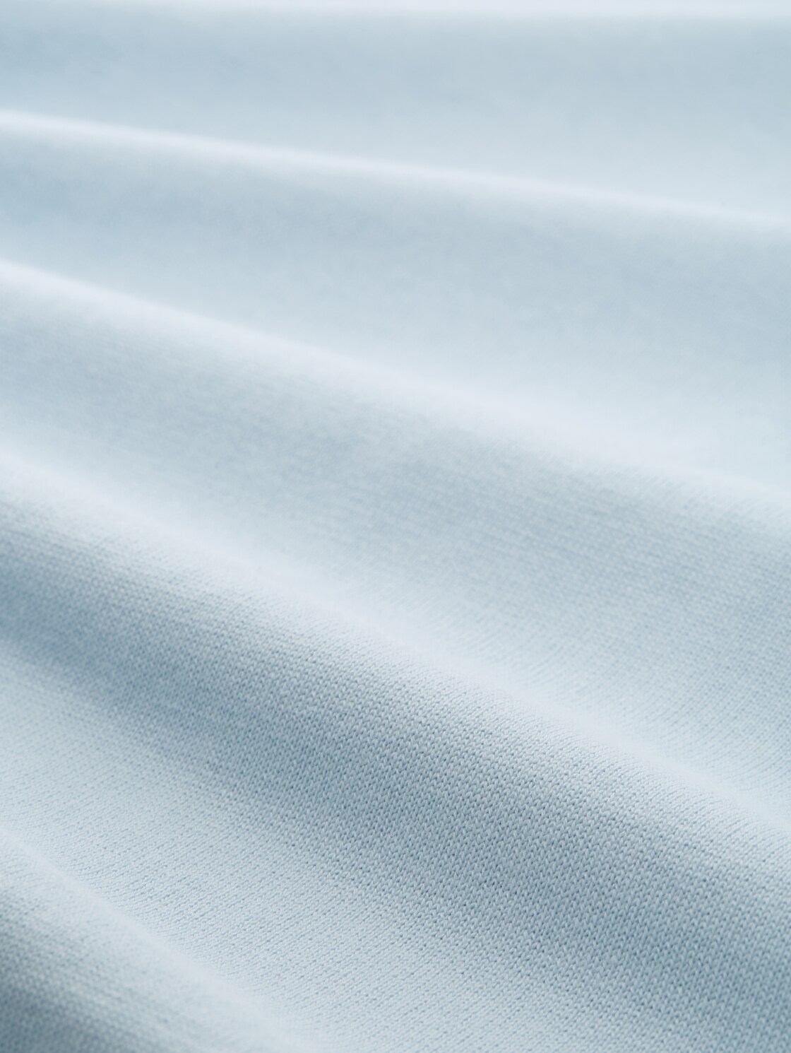 Basic Strickpullover aus Baumwolle - Light Metal Blue - Material-Ansicht