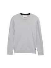 Non sélectionné, Pull basique en coton tricoté par , gris