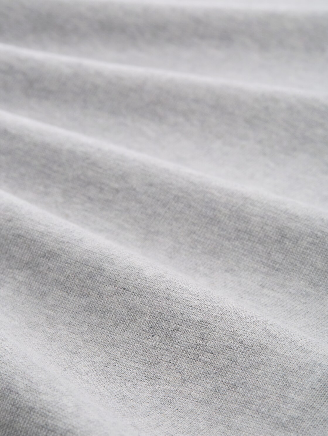 Basic Strickpullover aus Baumwolle - Light Stone Grey Melange - Material-Ansicht