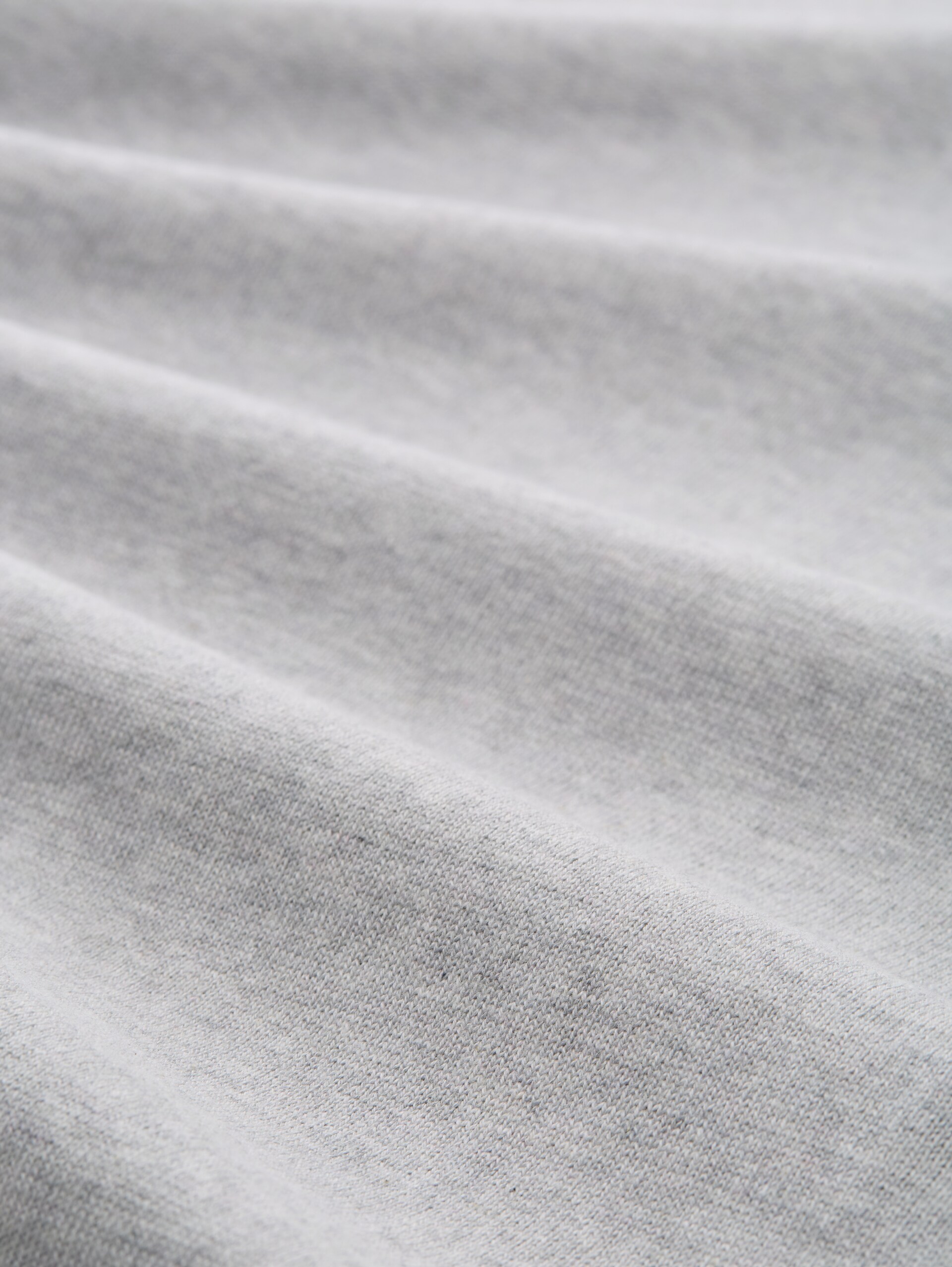 Basic knitted jumper in cotton - Light Stone Grey Melange - Material view