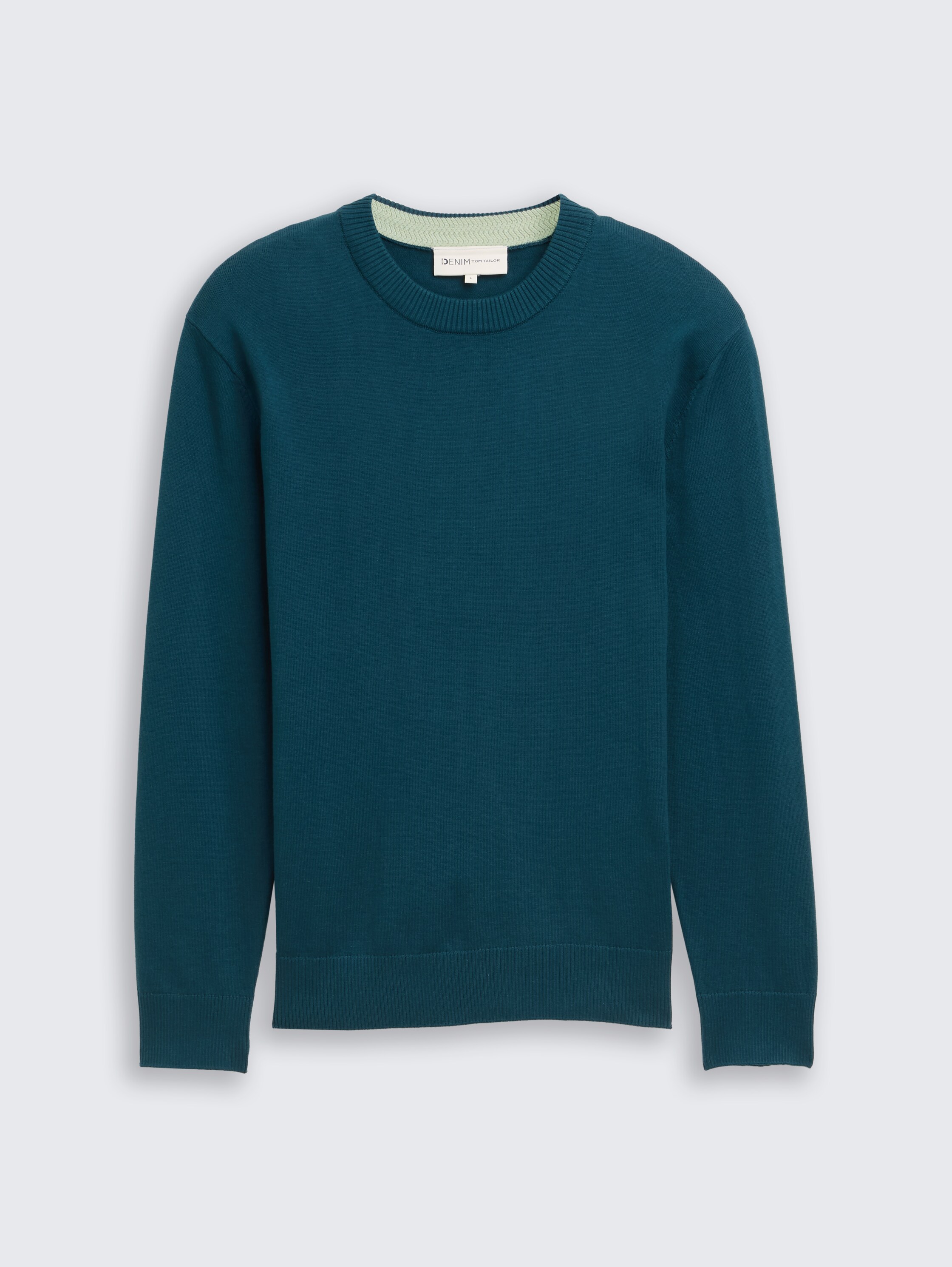 Basic knitted jumper made of cotton - deep_pond_green - 