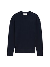Sélectionné, Pull basique en coton tricoté par Tom Tailor, bleu
