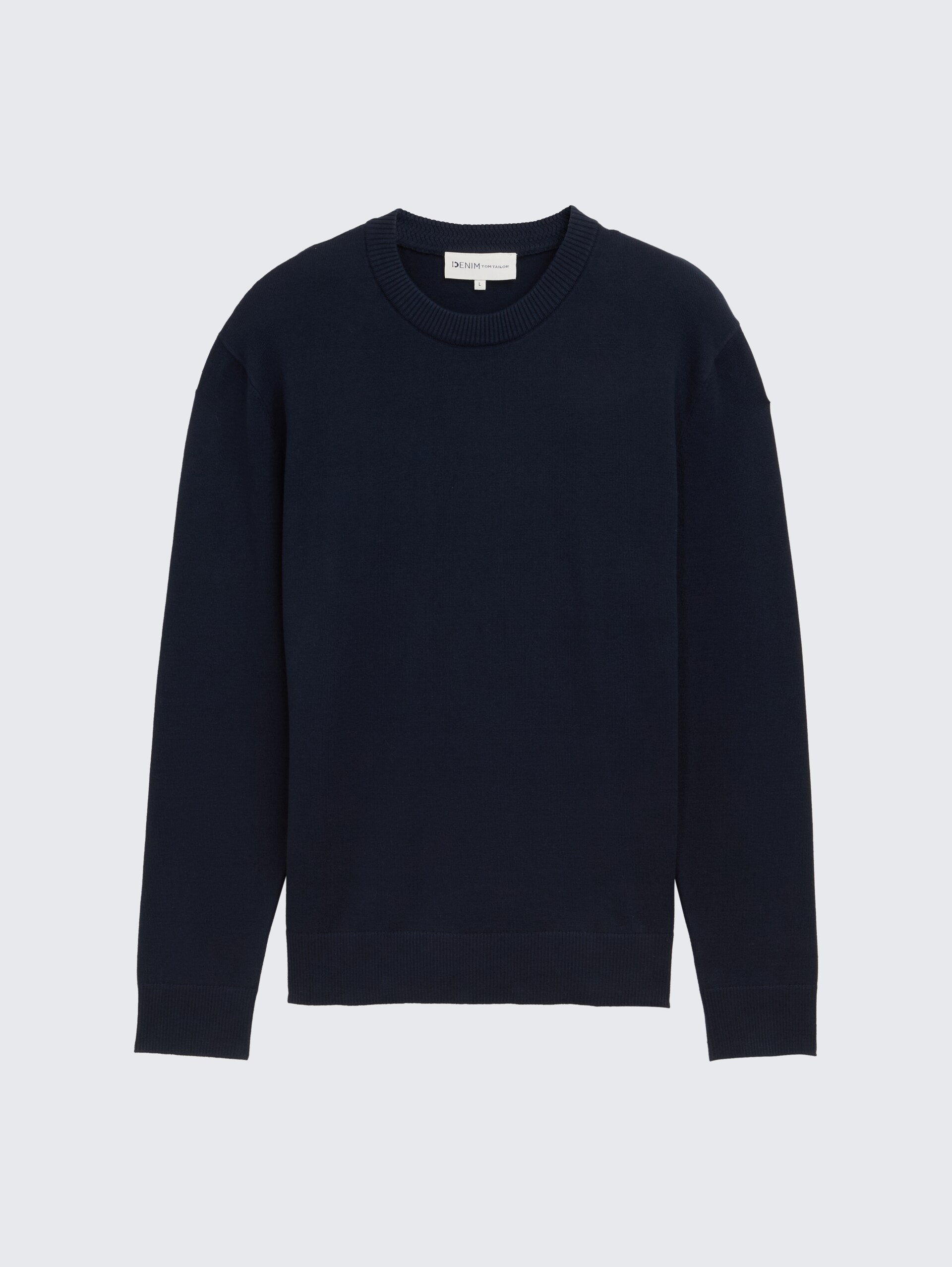 Basic Strickpullover aus Baumwolle - dark navy