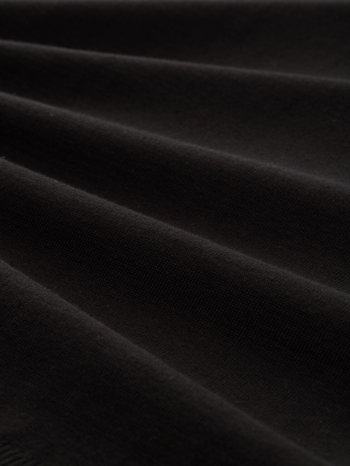 Basic Strickpullover aus Baumwolle - Black - Material-Ansicht