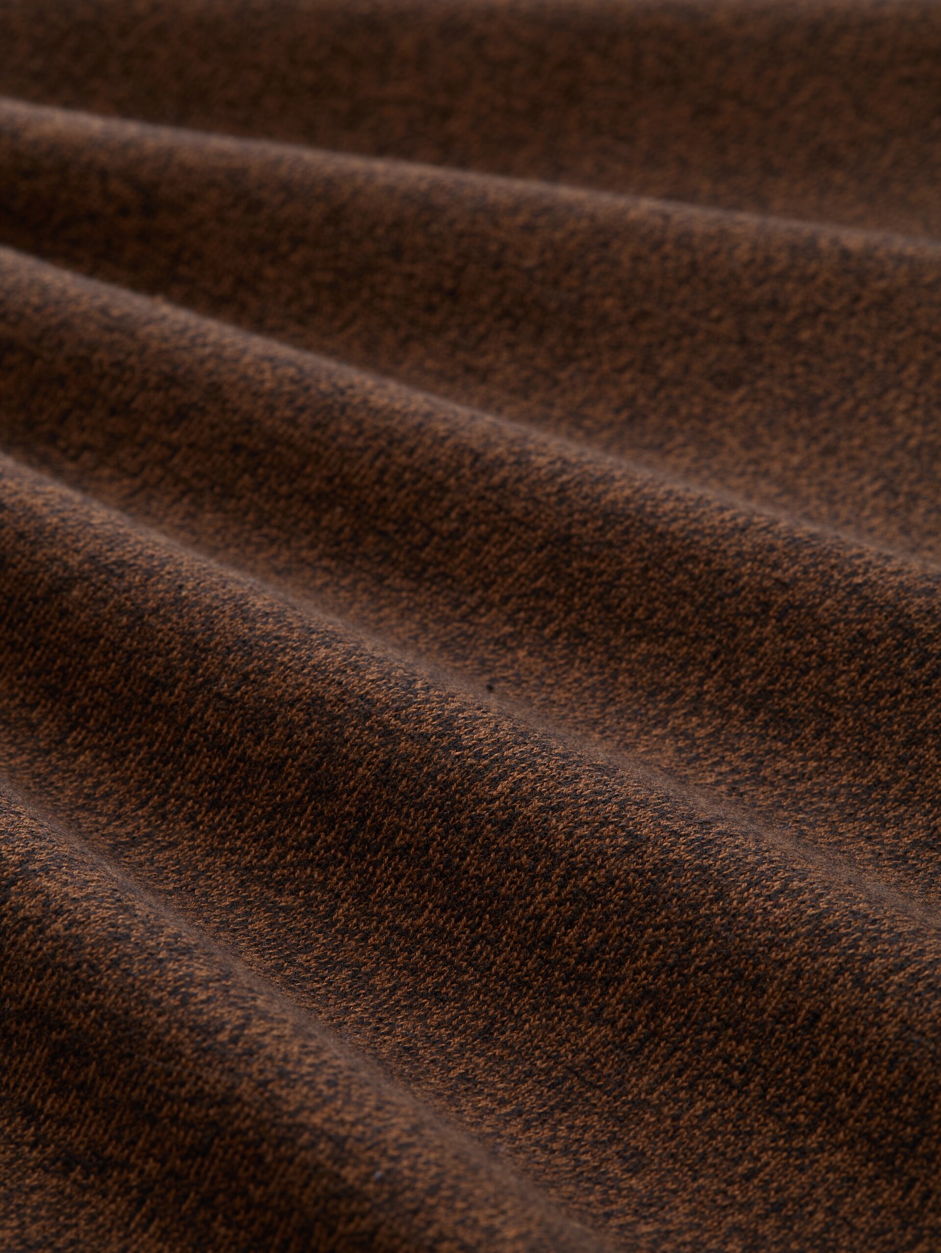 Basic Strickpullover aus Baumwolle - brown black mouline - Material-Ansicht