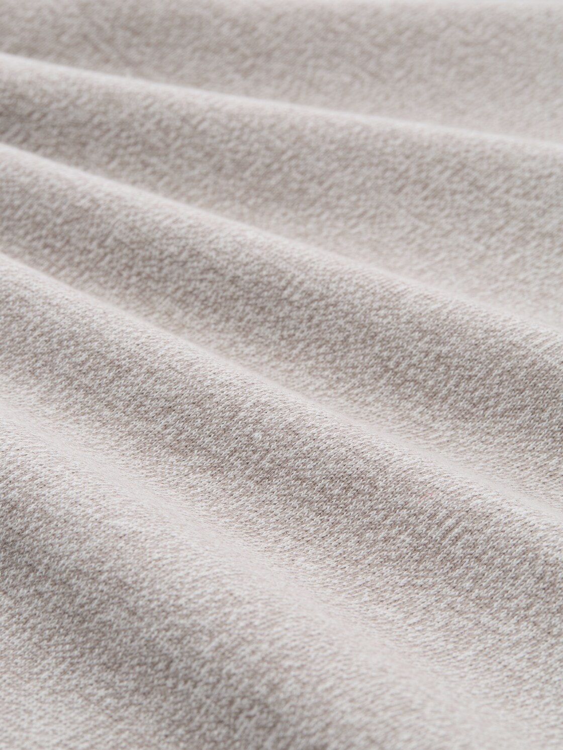 Basic Strickpullover aus Baumwolle - greyish brown white mouline - Material-Ansicht