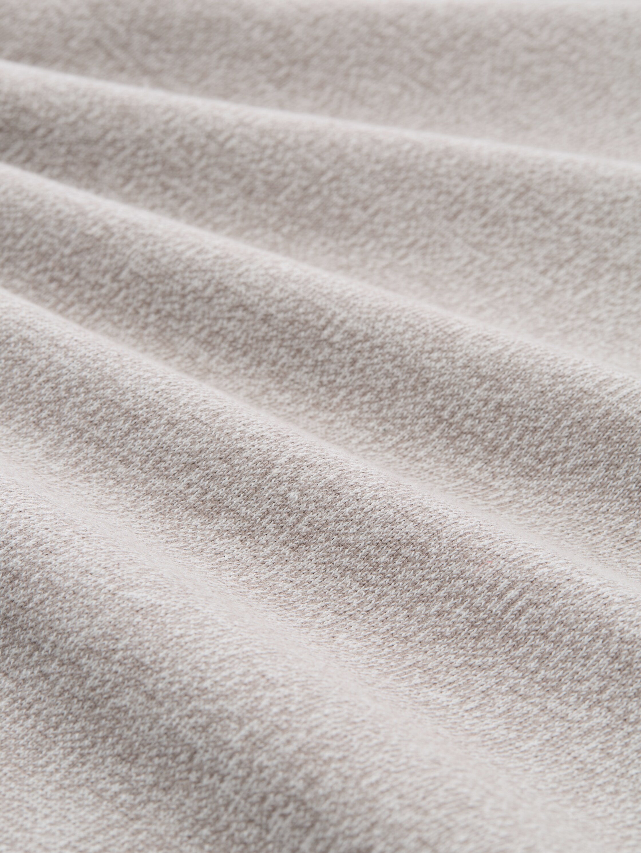 Basic Strickpullover aus Baumwolle - greyish brown white mouline - Material-Ansicht