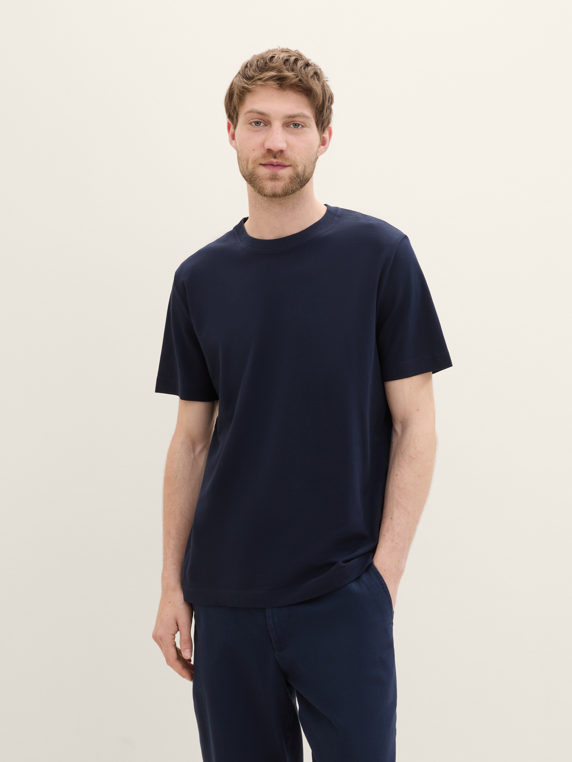 T-Shirt mit Piqué Struktur - 3