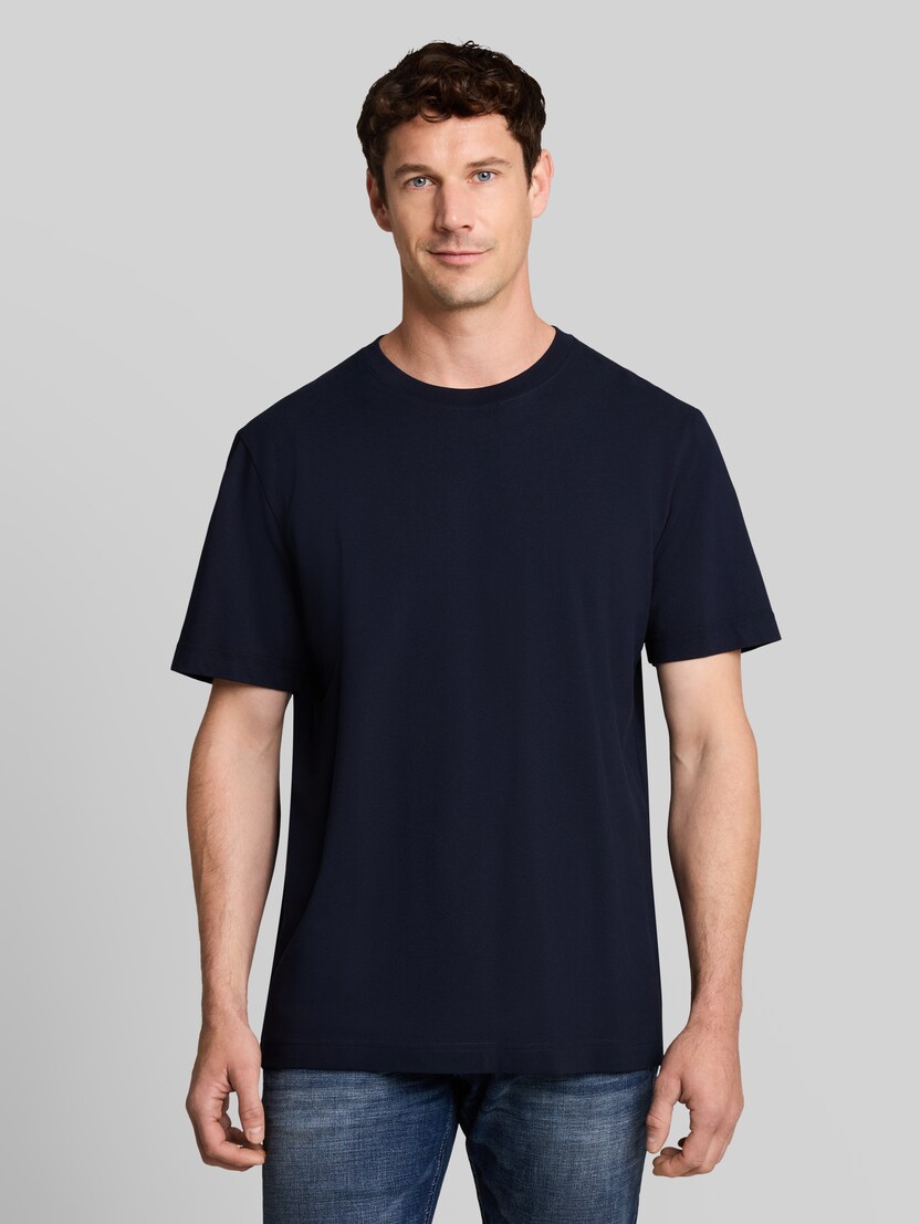 Piqué T-shirt met stretch door Men, sky captain blue