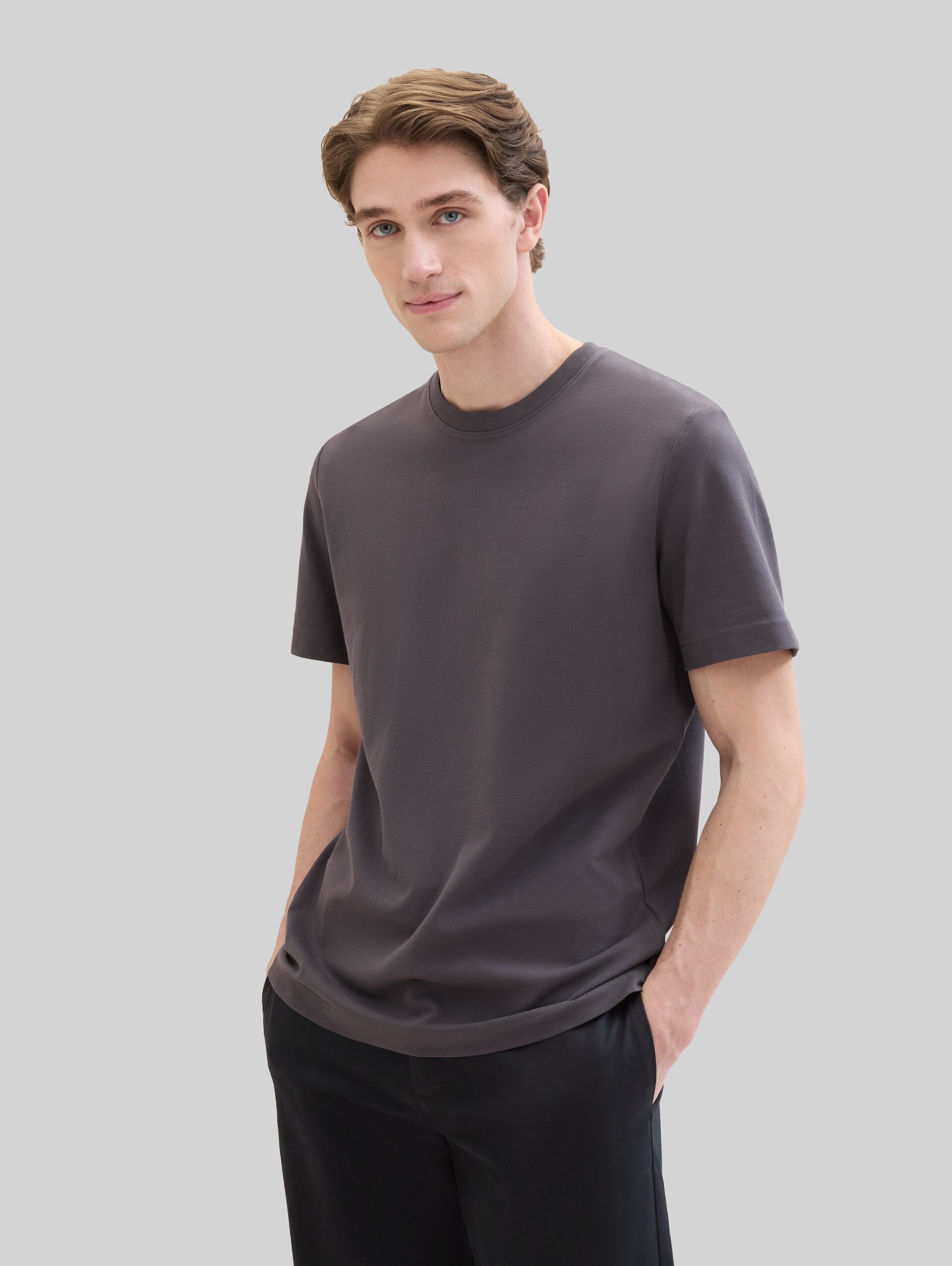 Piqué T-shirt with stretch - Tarmac Grey