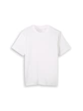 Selected, Piqué T-shirt with stretch by Tom Tailor, white