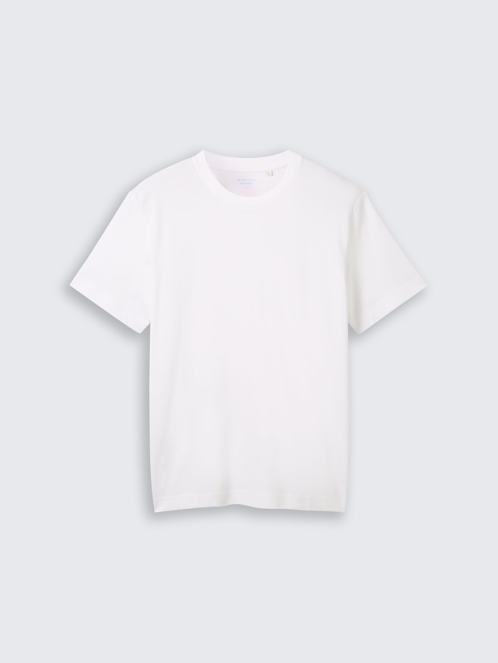 Piqué T-shirt with stretch - White - Front product view