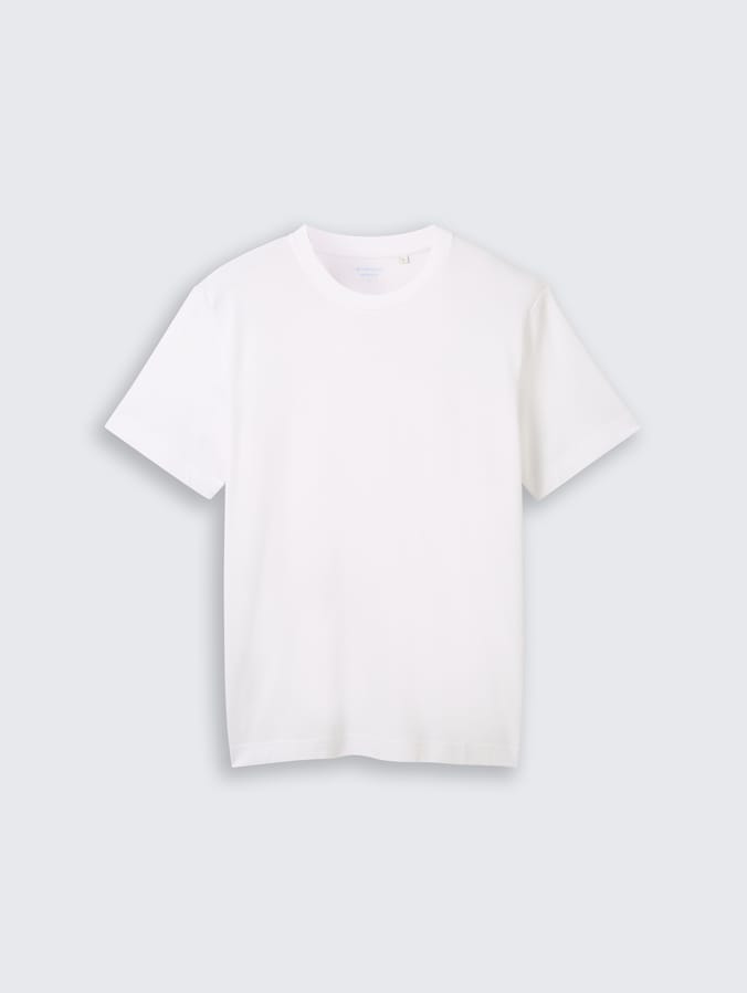Piqué T-shirt with stretch by Men, White