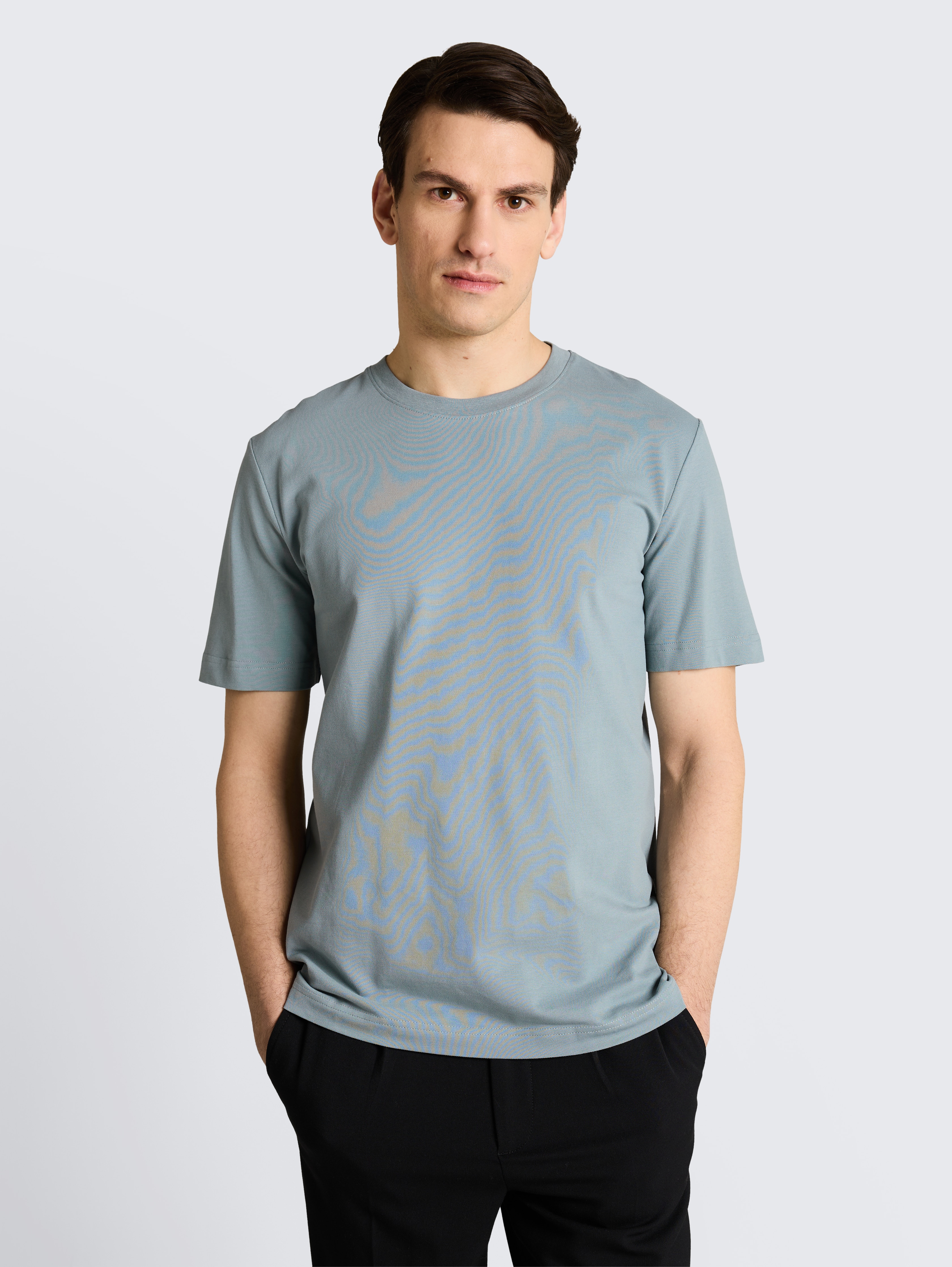 Piqué T-Shirt mit Stretch von Men, grey mint