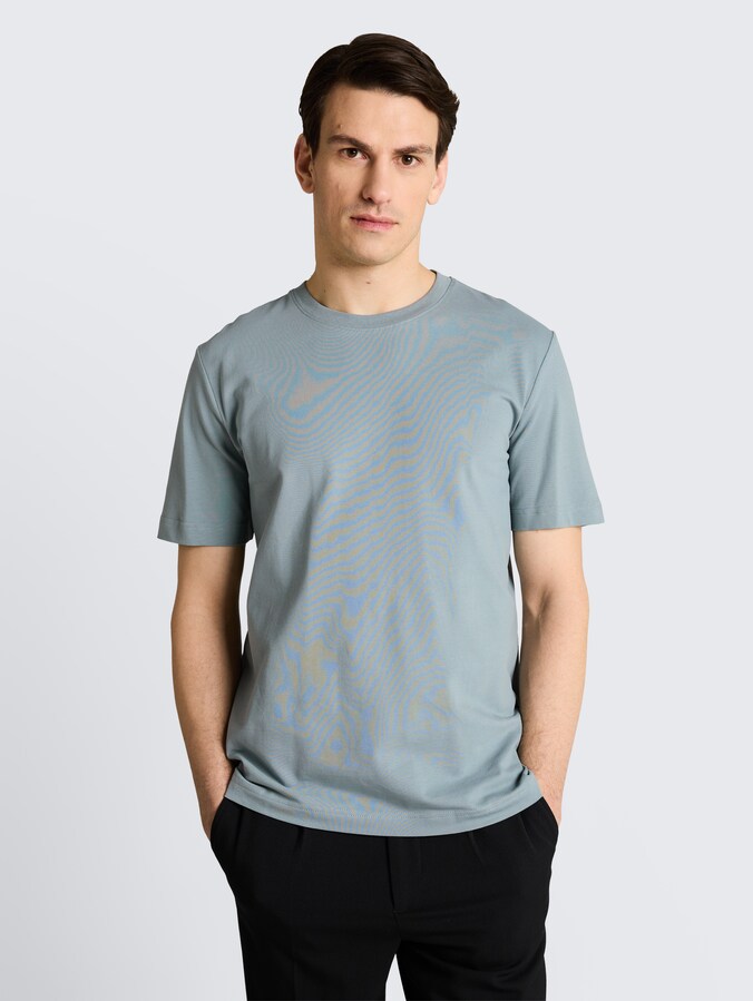 Piqué T-Shirt mit Stretch von Men, grey mint
