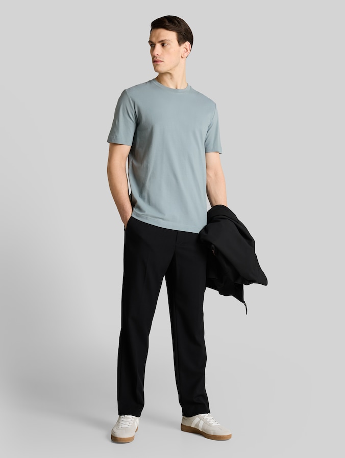 Piqué T-shirt with stretch by Men, grey mint