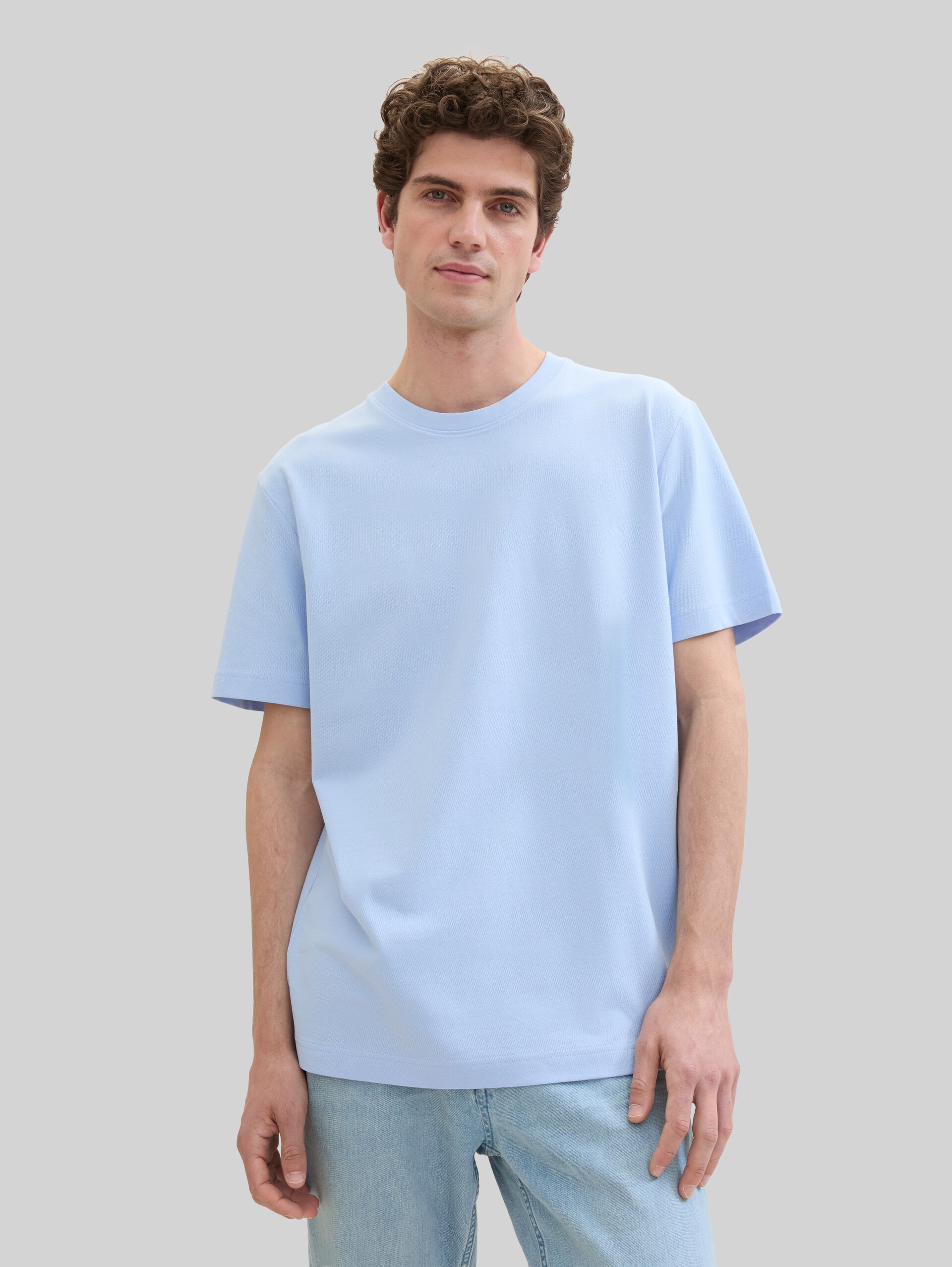 Piqué T-shirt met stretch - windsurf blue