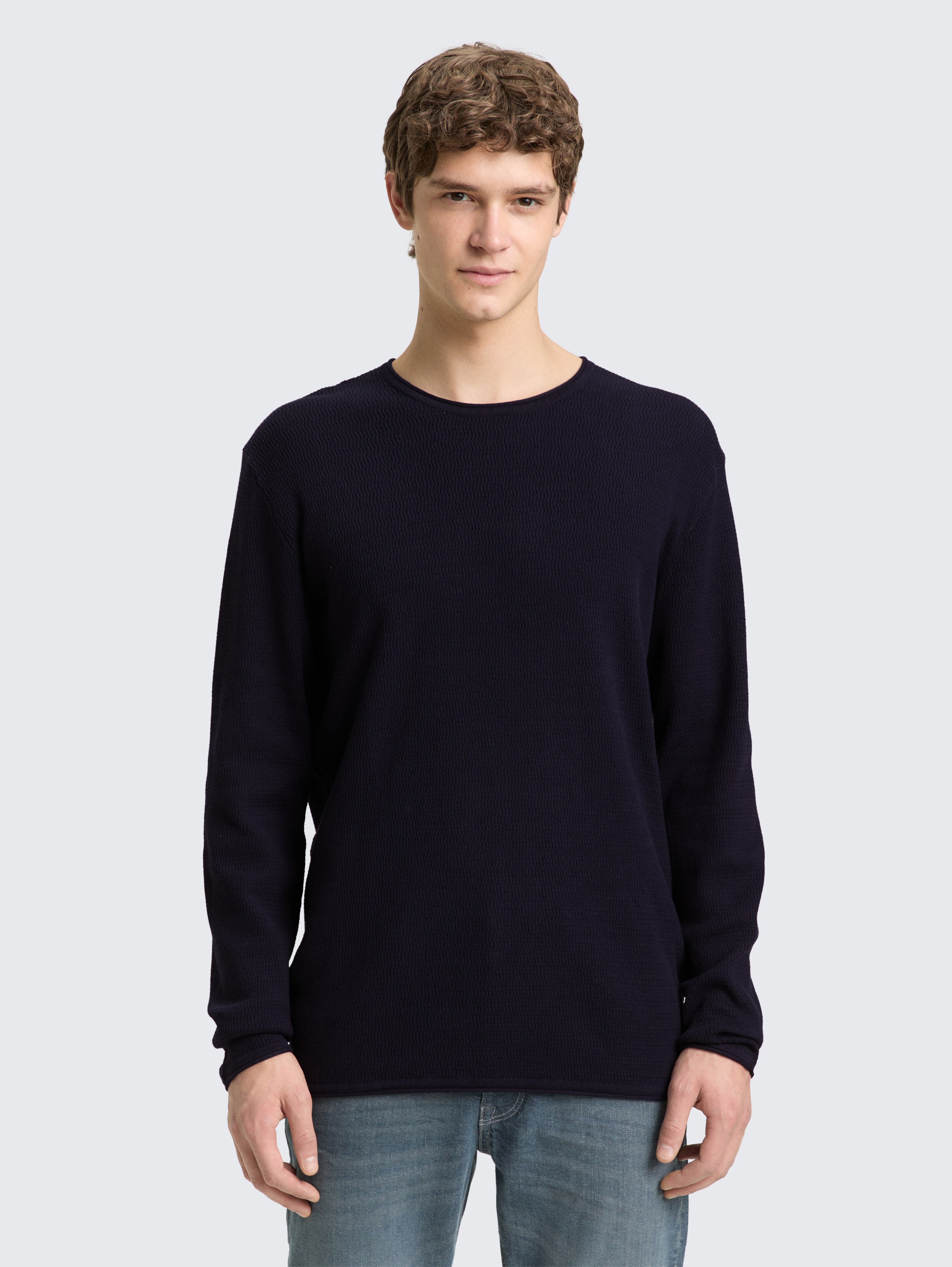 Strickpullover aus Baumwolle von Denim Male, sky captain blue