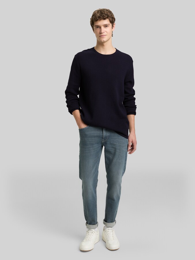 Strickpullover aus Baumwolle von Denim Male, sky captain blue