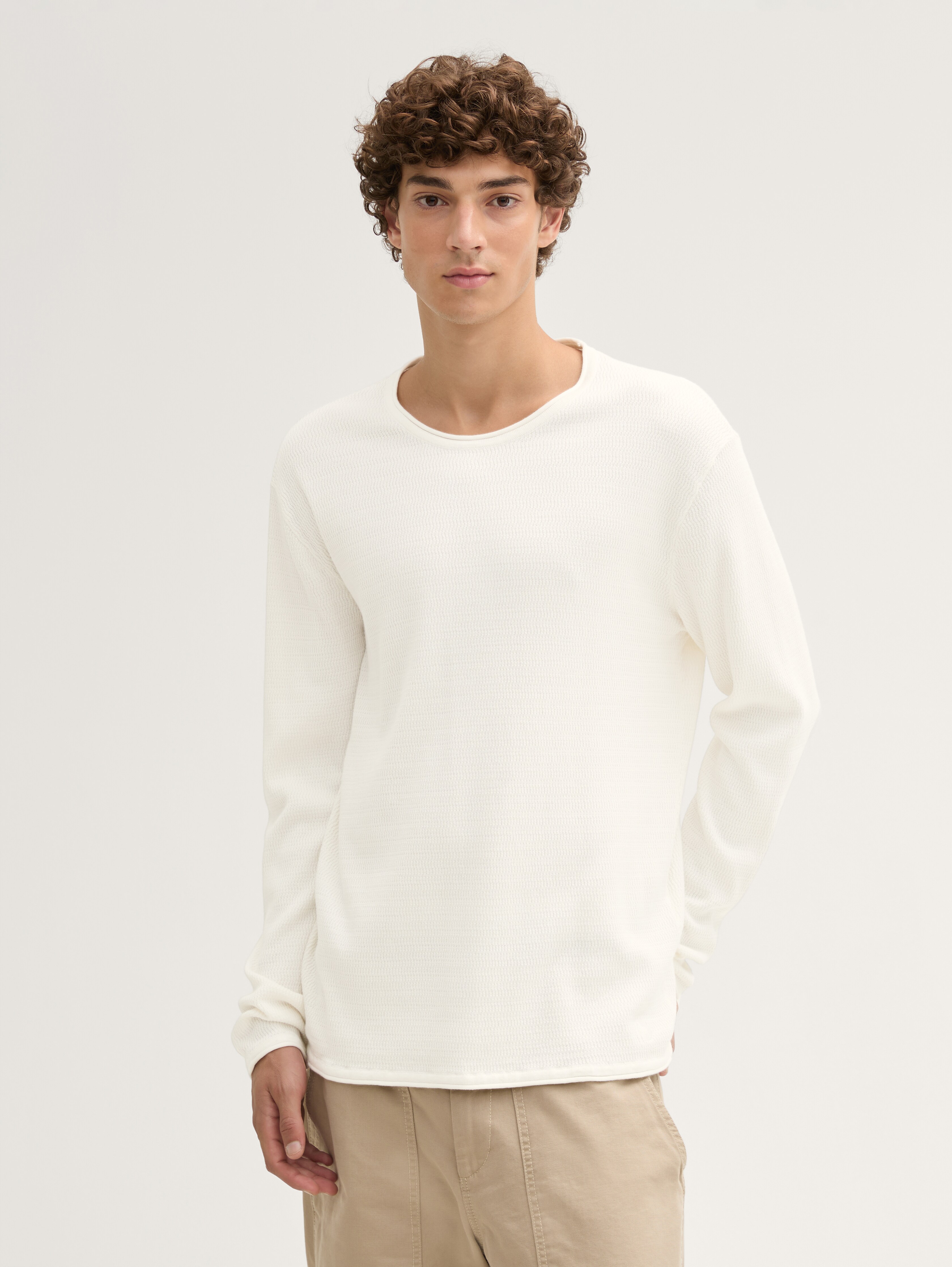 Strickpullover aus Baumwolle von Denim Male, Wool White