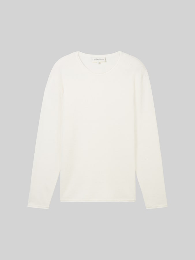 Strickpullover aus Baumwolle von Denim Male, Wool White
