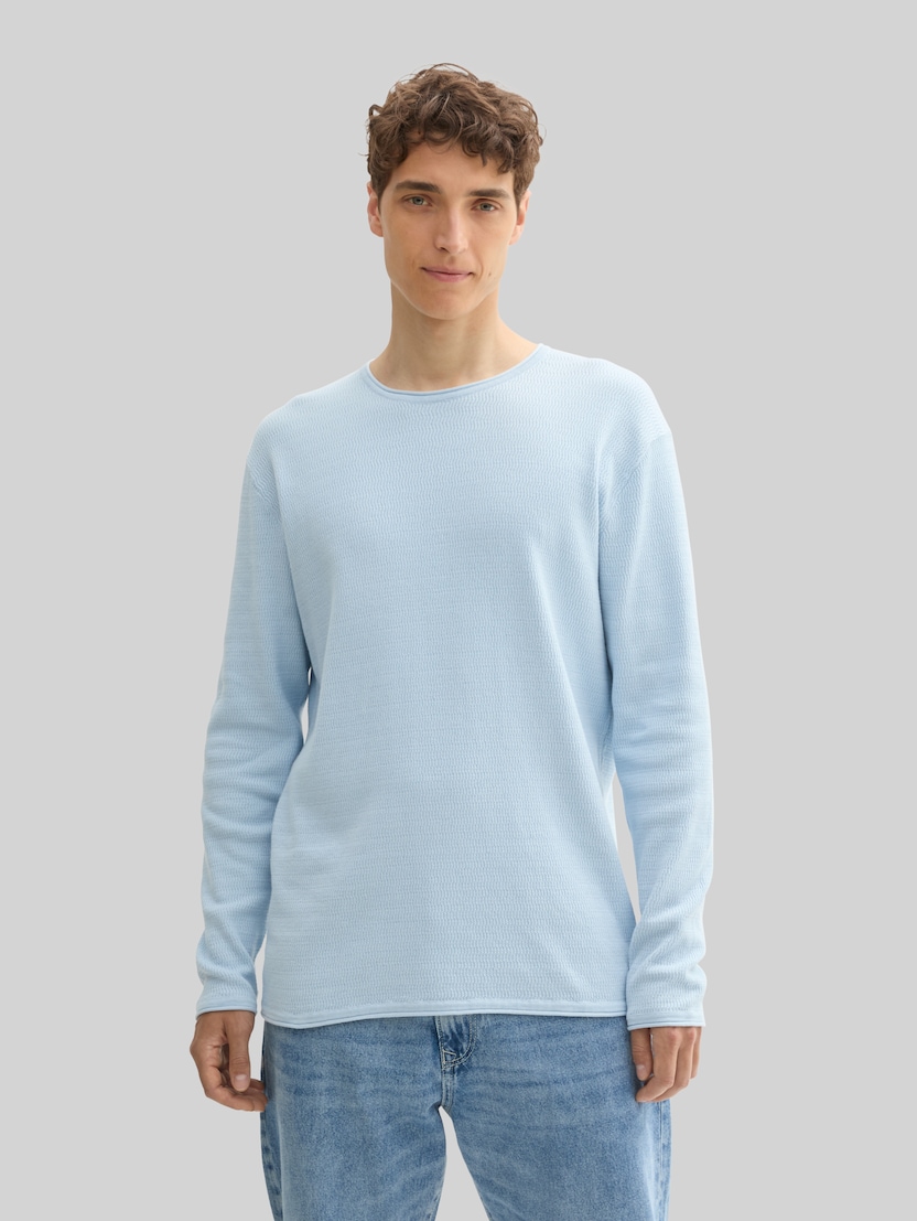Strickpullover aus Baumwolle von Denim Male, Light Metal Blue